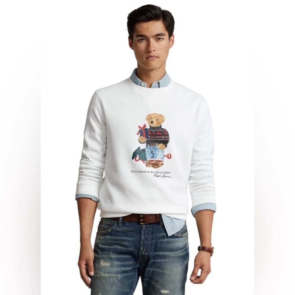 Polo Ralph Lauren Mens Holiday Teddy Bear Sweatshirt White Size 3XLT Tall New